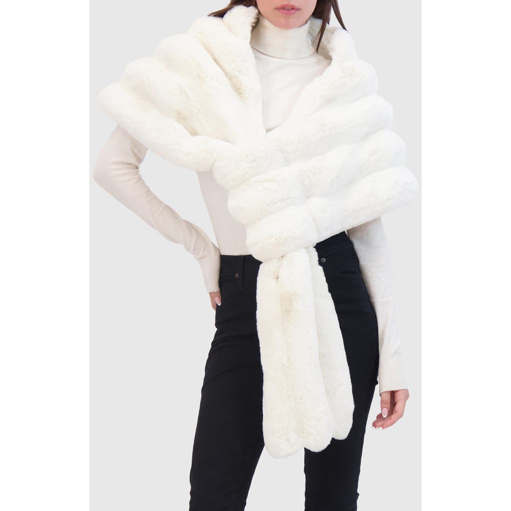 Lyla Grant Fur-free Chinchilla (faux Fur) Stole In White