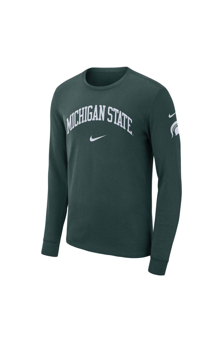 Nike Men's Nike Green Michigan State Spartans Arch 2-Hit Long Sleeve T-Shirt, Alternate, color,