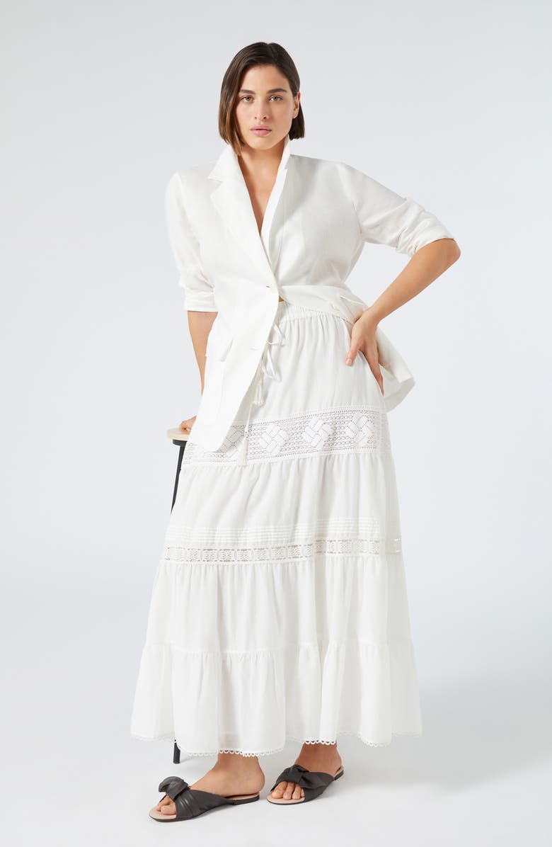 Marina Rinaldi Tonale Linen Blazer, Alternate, color, Ivory