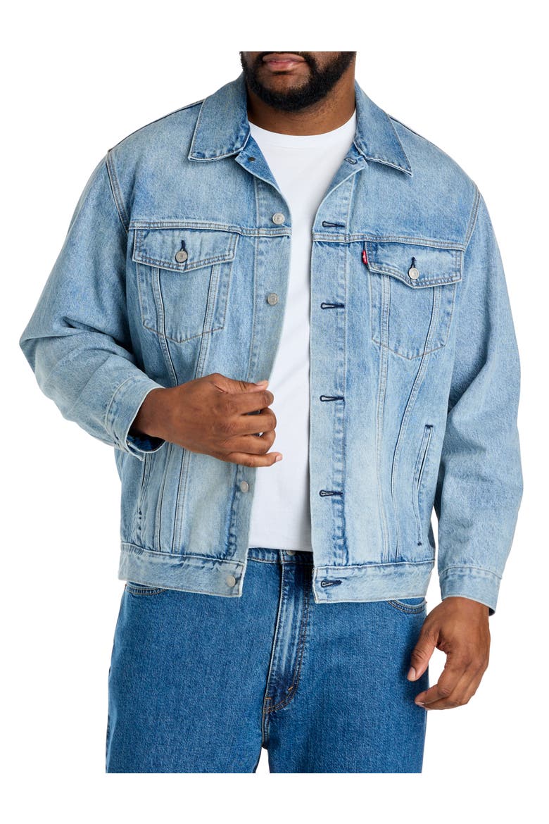 Big & Tall  Trucker Jacket, Main, color, SUN SERF LIGHTWASH