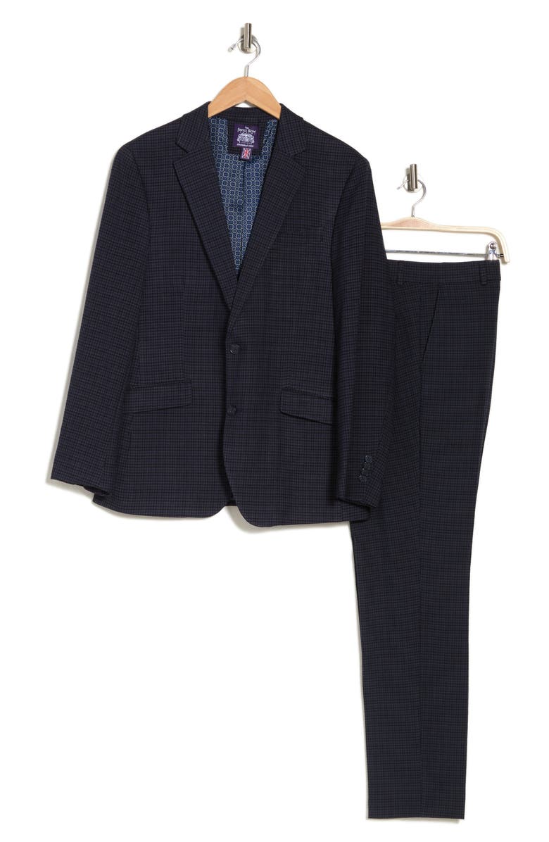 SAVILE ROW CO Check Two-Piece Suit, Alternate, color, Blue