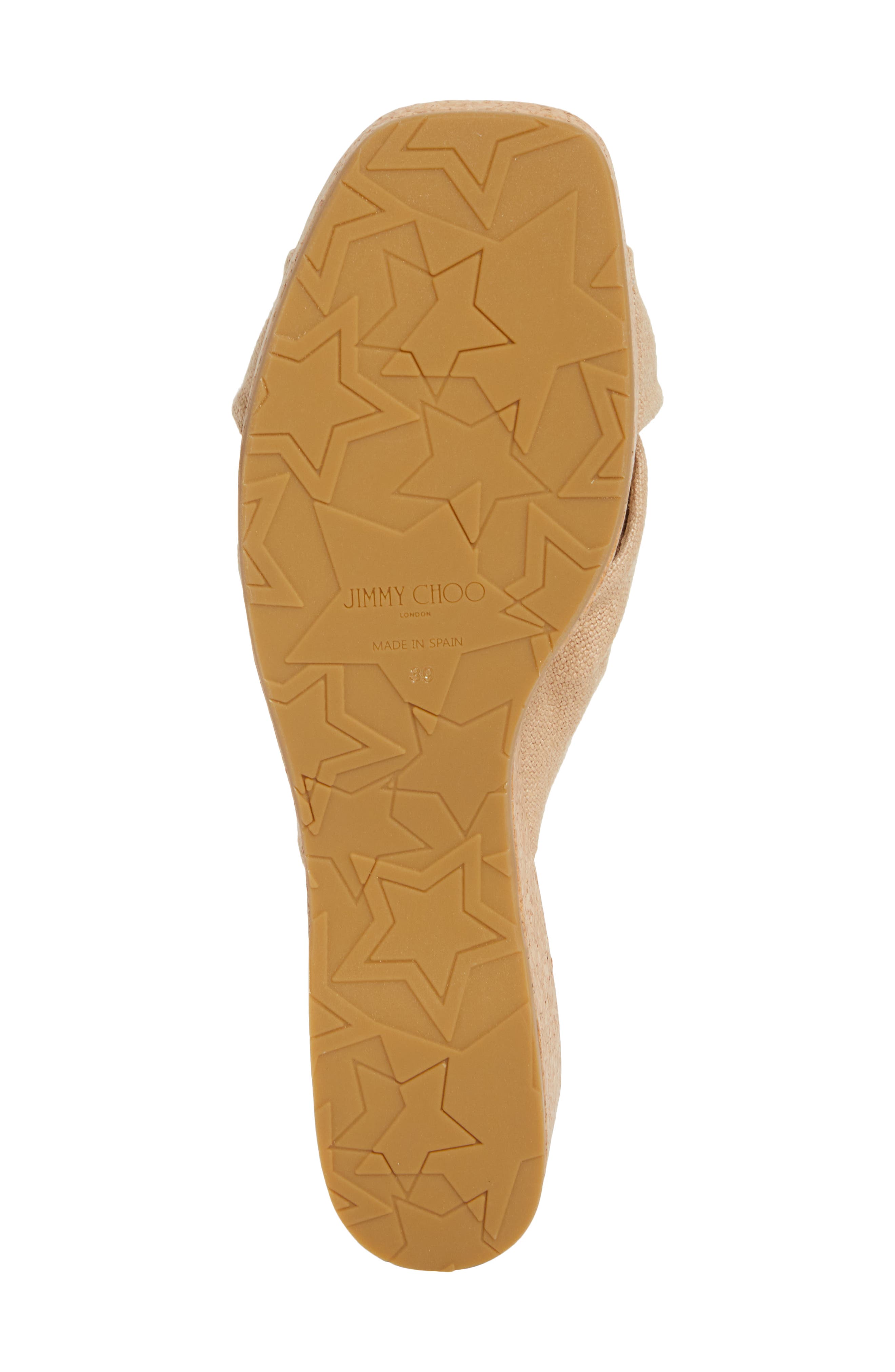 Jimmy Choo Avenue Wedge Slide Sandal, Alternate, color, Ballet Pink Linen