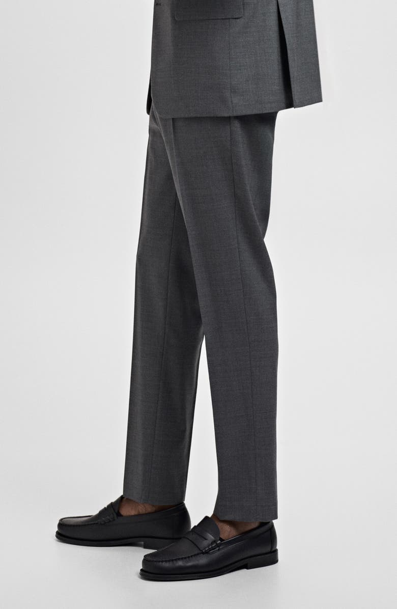 MANGO Turin Virgin Slim Fit Wool Pants, Alternate, color, Grey