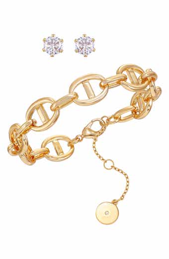 Link Bracelet & Stud Earrings Set