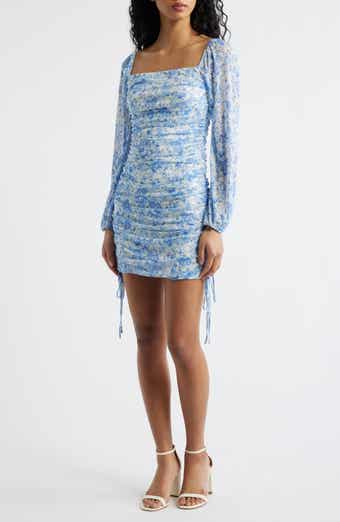 Ruched Square Neck Minidress