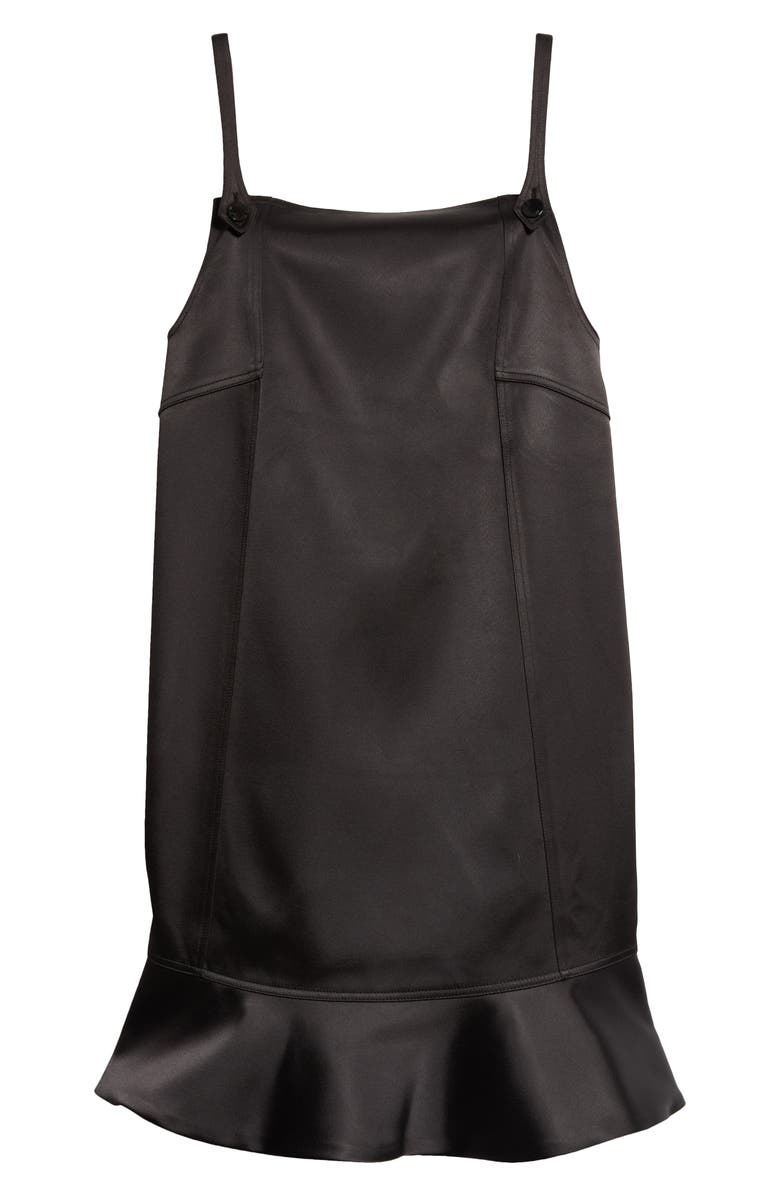 Ganni Duchesse Satin Minidress, Alternate, color, Black