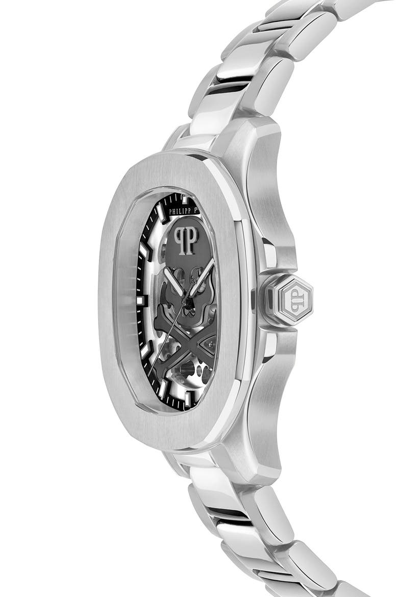 Skeleton Spectre Bracelet Watch, 42mm, Alternate, color, STAINLESS STEEL