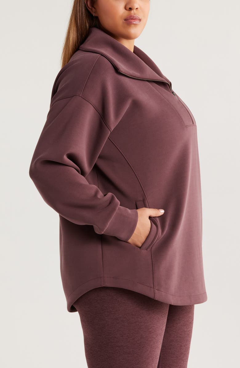 Zella Ultrasoft Half Zip Tunic, Alternate, color,