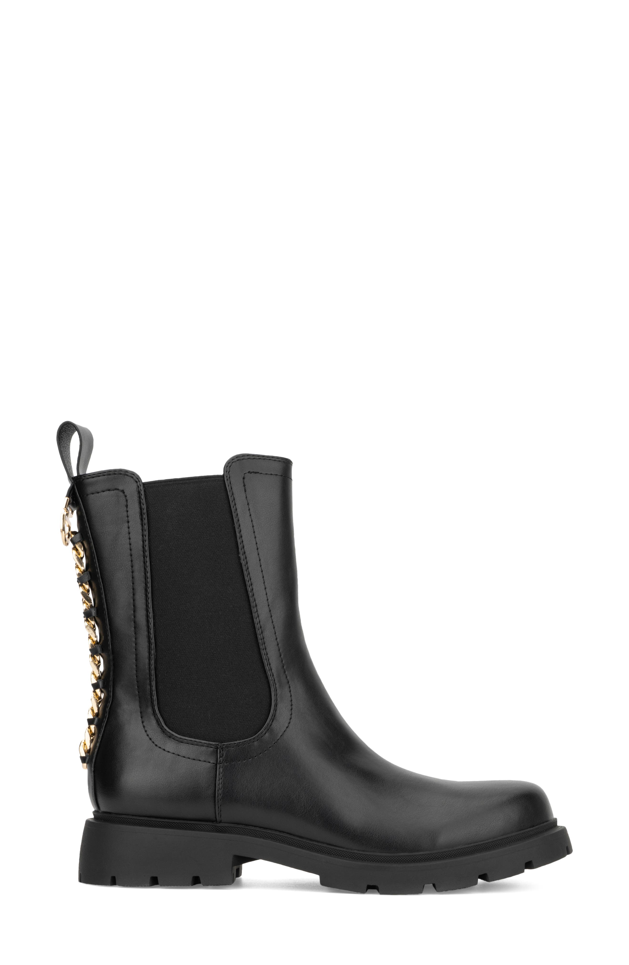 NEW YORK AND COMPANY Mandi Lug Sole Chelsea Boot, Alternate, color, Black