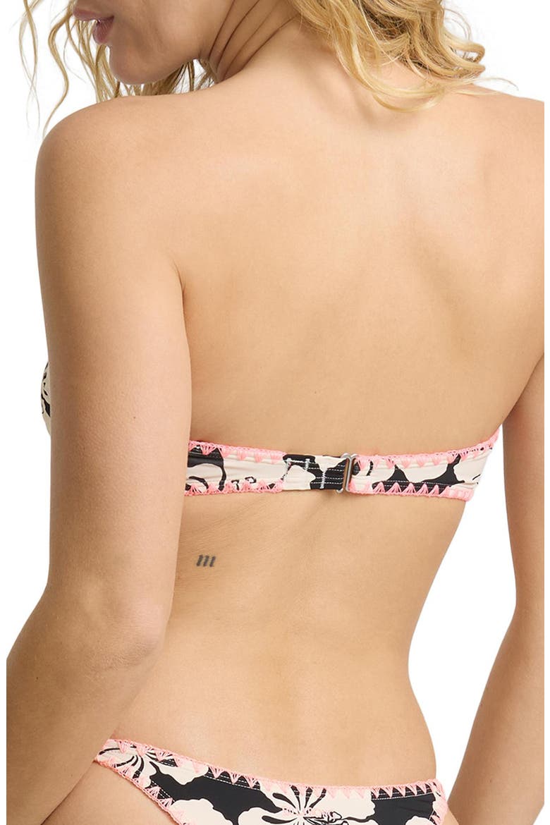 Holiday Moon Sweetheart Bandeau Bikini Top, Alternate, color, BLACK PEBBLE