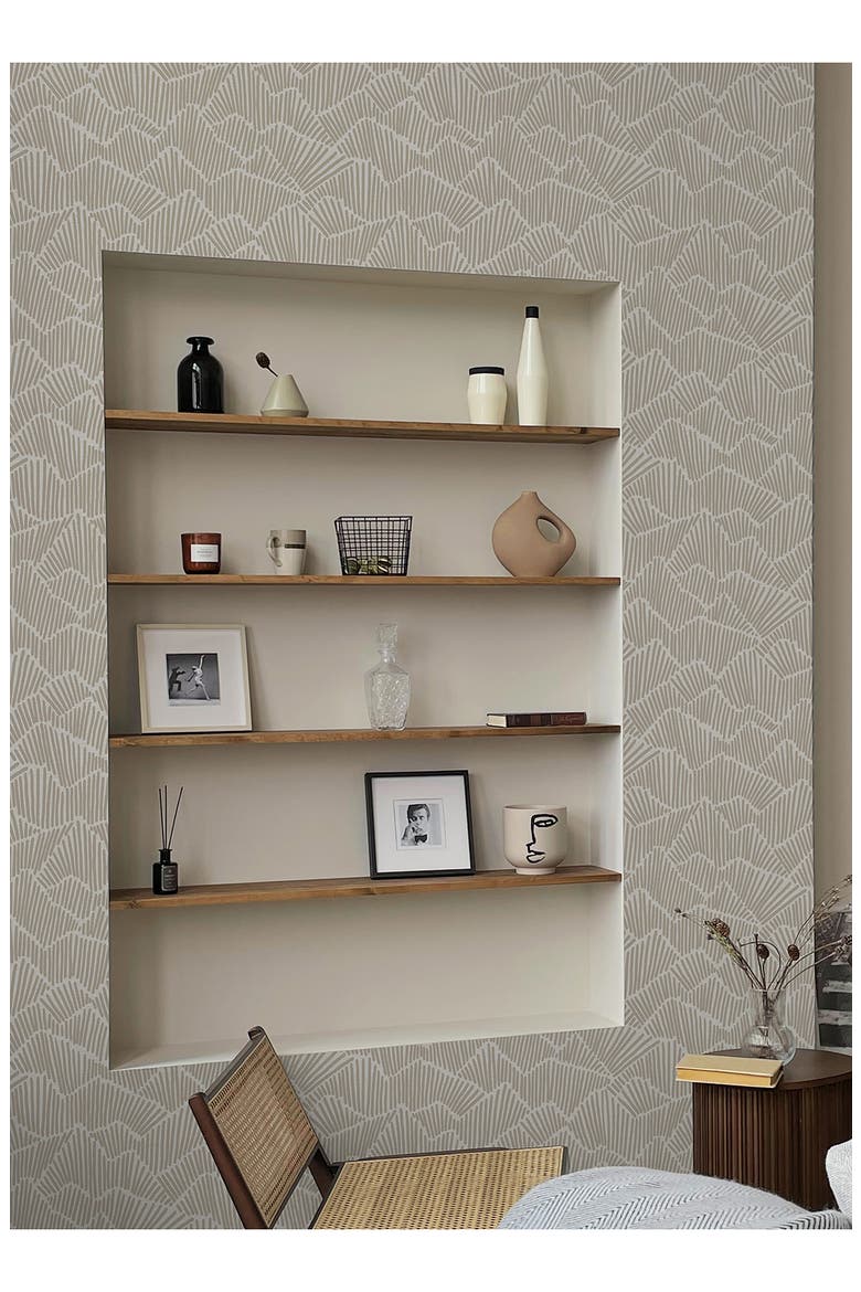 Ridge Valley Peel & Stick Wallpaper, Alternate, color, NEUTRAL