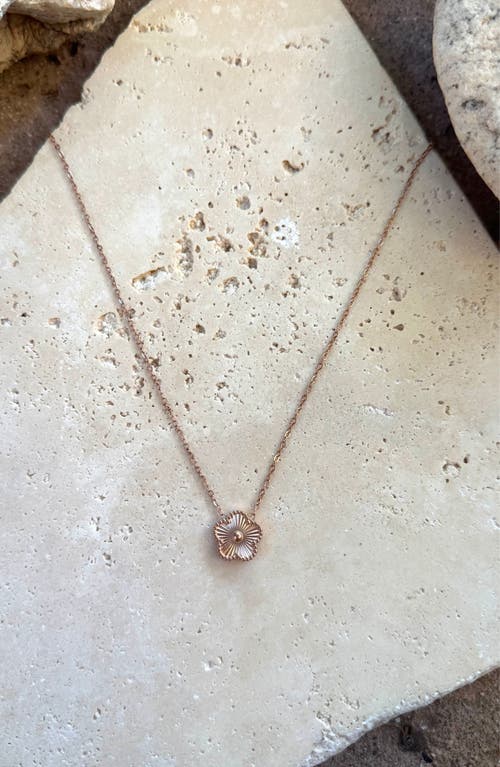Adornia Tarnish Resistant 14k Rose Gold Plated 5-leaf Clover Pendant Necklace In Gold