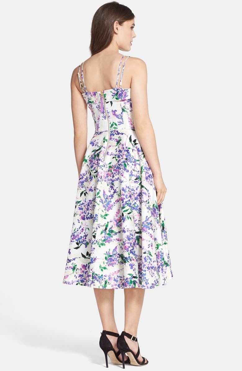 Maggy London FLORAL MIDI FIT AND FLARE DRESS, Alternate, color, 