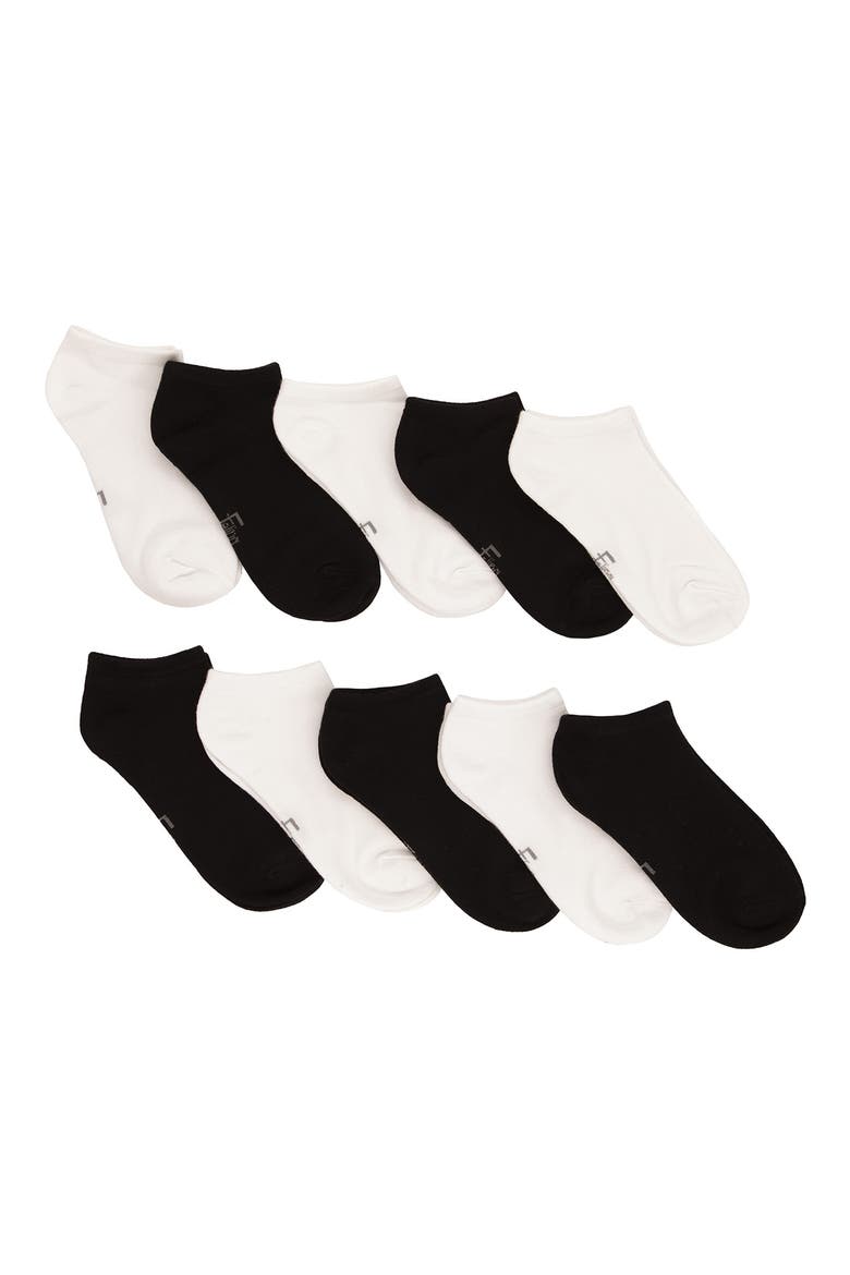 Assorted 10-Pack No Show Socks, Main, color, BLACK/ WHITE