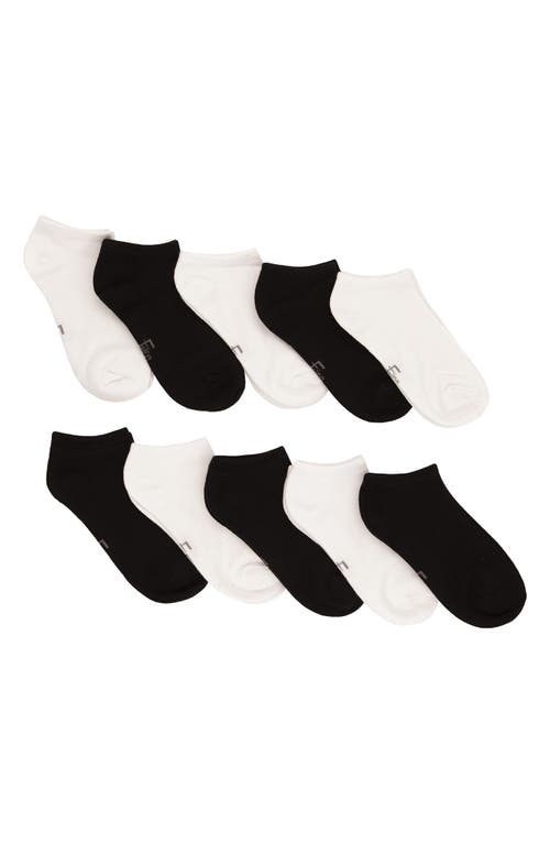 Felina Assorted 10-pack No Show Socks In Black/white