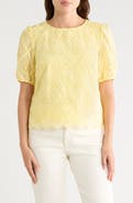 Nanette Lepore Embroidered Eyelet Short Sleeve Top