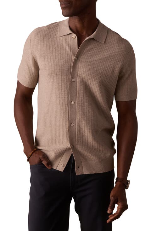 BreezeKnit Short Sleeve Button-Up Shirt