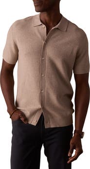 The Normal Brand BreezeKnit Short Sleeve Button-Up Shirt