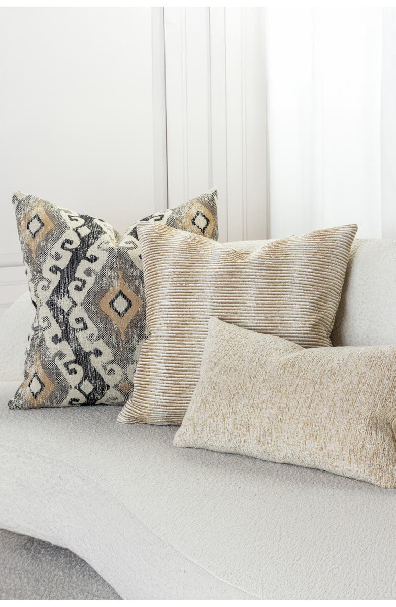 Elaine Smith Progress Multicolored Chenille Indoor & Outdoor Woven Accent Pillow, Alternate, color, Honey