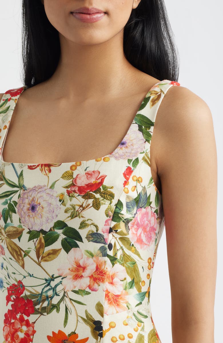 Julia Jordan Floral Midi Sundress, Alternate, color, Ivory Multi