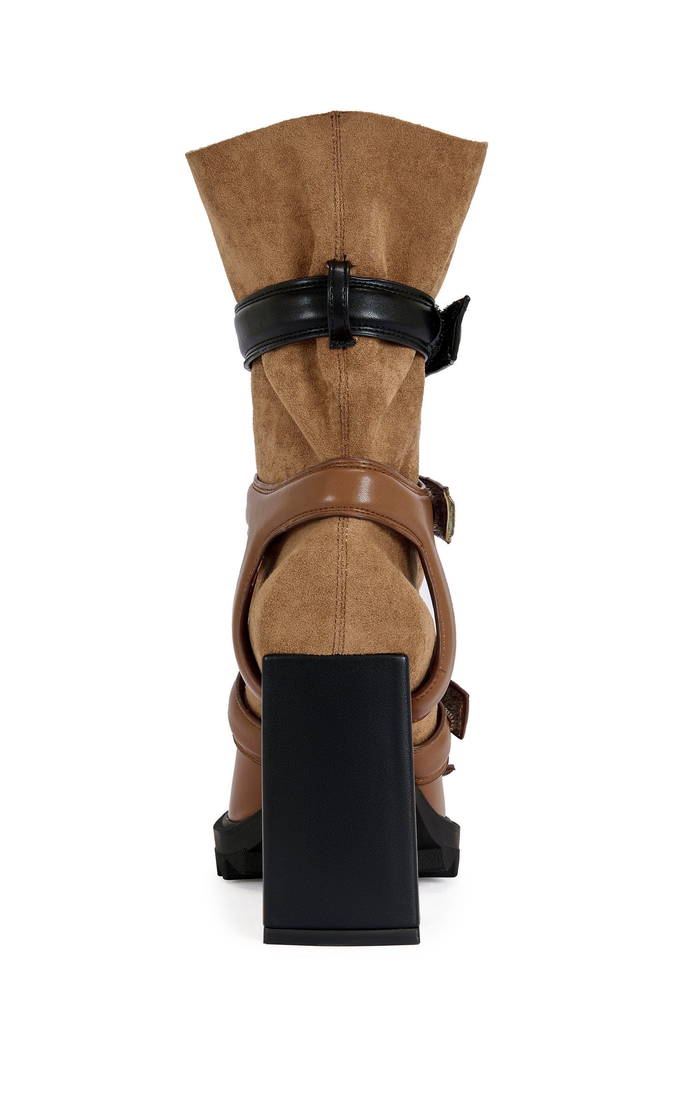 AZALEA WANG Thierry Block Bootie, Alternate, color, Tan