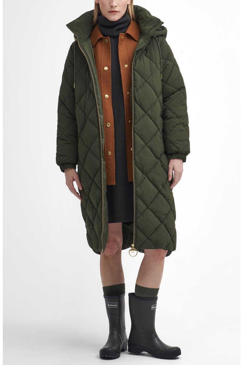 Kirkton Longline Puffer Coat, Main, color, OLIVE/ ANCIENT