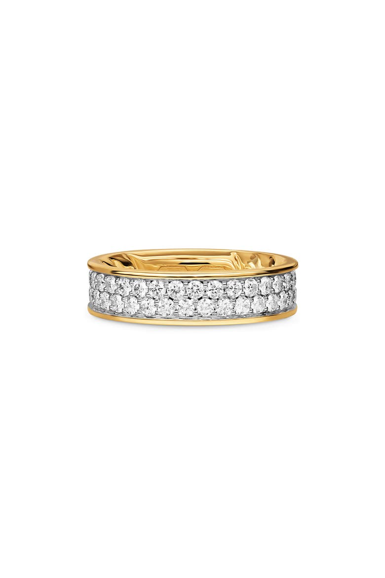 Men's Streamline Band Ring in 18K Yellow Gold with Diamonds, 6.2mm, Alternate, color, GOLD