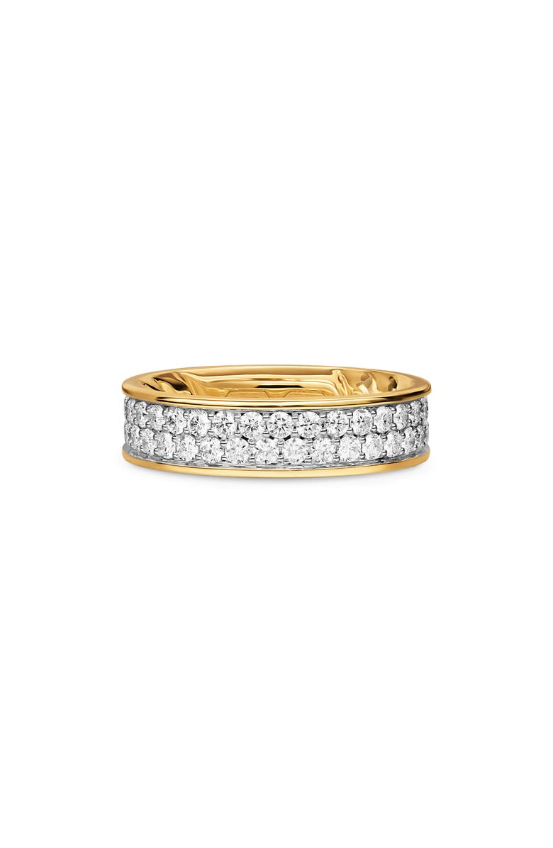 David Yurman Men's Streamline Band Ring in 18K Yellow Gold with Diamonds, 6.2mm, Alternate, color, Gold