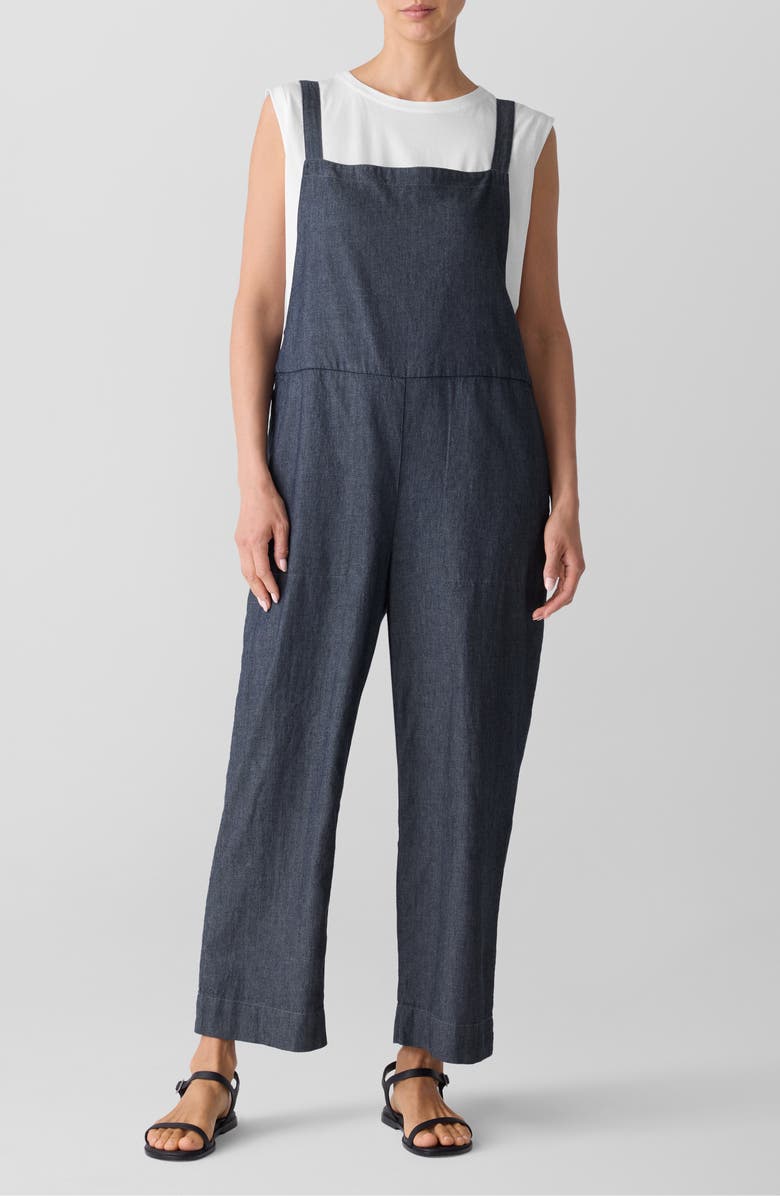 Eileen Fisher Ankle Denim Jumpsuit, Main, color, Denim