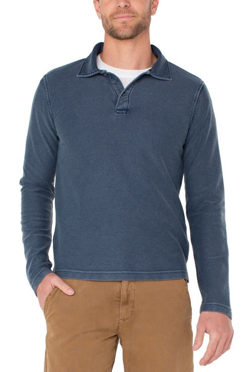 Texture Long Sleeve Polo