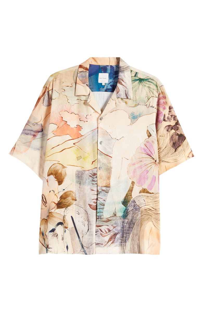 Paul Smith Regular Fit Camp Shirt, Main, color, 