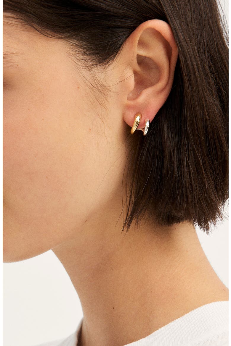 Sculpted Illusion Mixed Metal Hoop Earrings, Alternate, color, MIXED METAL
