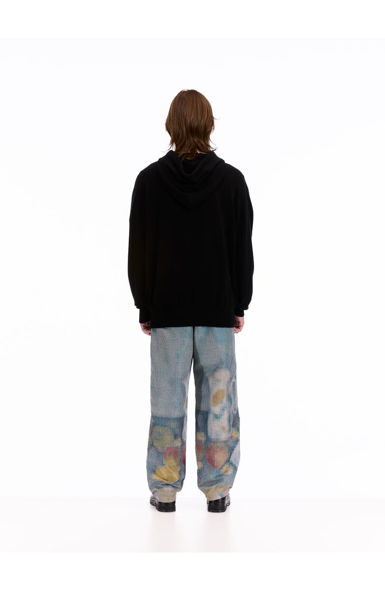 vowels Knitted Hoodie, Alternate, color, Black