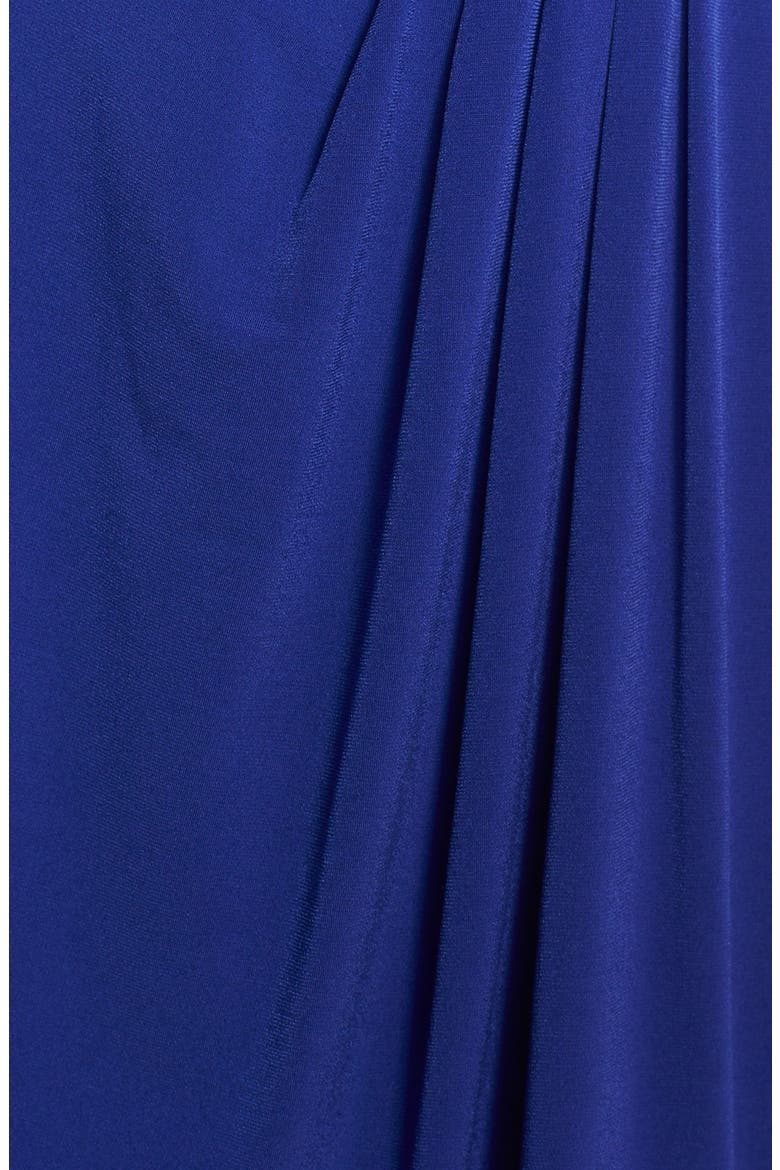 Long Sleeve Faux Wrap Jersey Dress, Alternate, color, COBALT