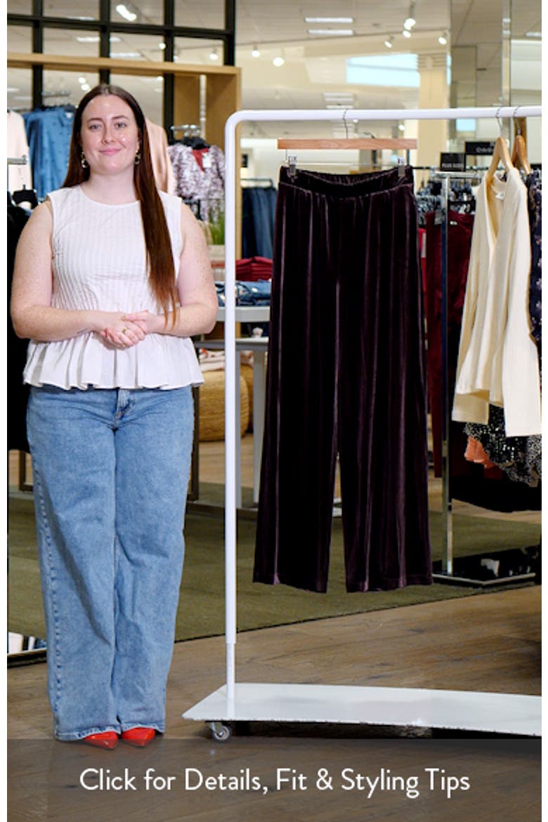 Stretch Velvet Wide Leg Pants video