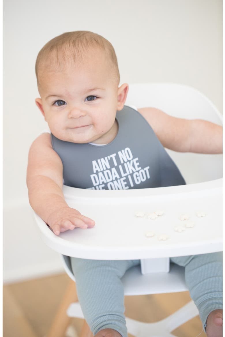 Ain't No Dada Silicone Wonder Bib, Alternate, color, GREY