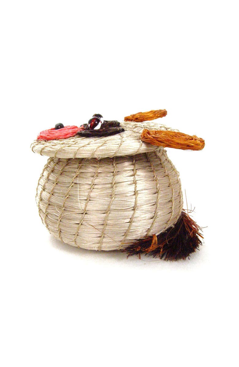 Mbare Animal Lidded Basket, Alternate, color, Bush Baby