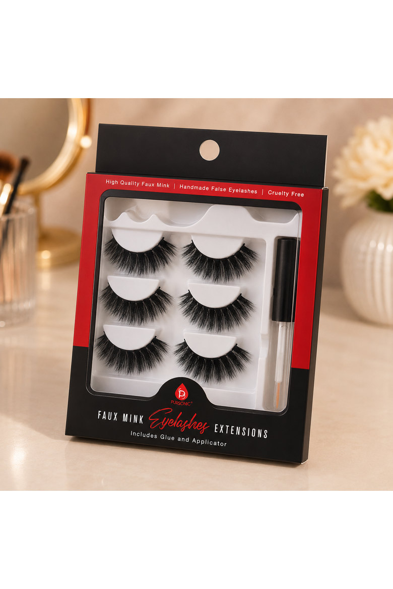 Faux Mink Style False Eyelashes Extensions, Alternate, color, Black