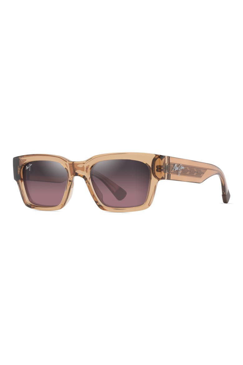 Kenui 53mm PolarizedPlus2® Square Sunglasses, Alternate, color, SHINY TRANS LIGHT BROWN