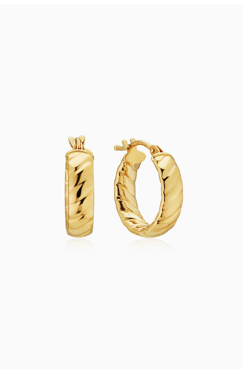 Oradina 18K Gold Cobra Mini Hoops, Main, color, 