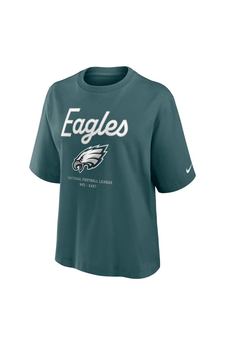 Nike Women's Nike Green Philadelphia Eagles Essential Script Relaxed Boxy T-Shirt, Alternate, color,
