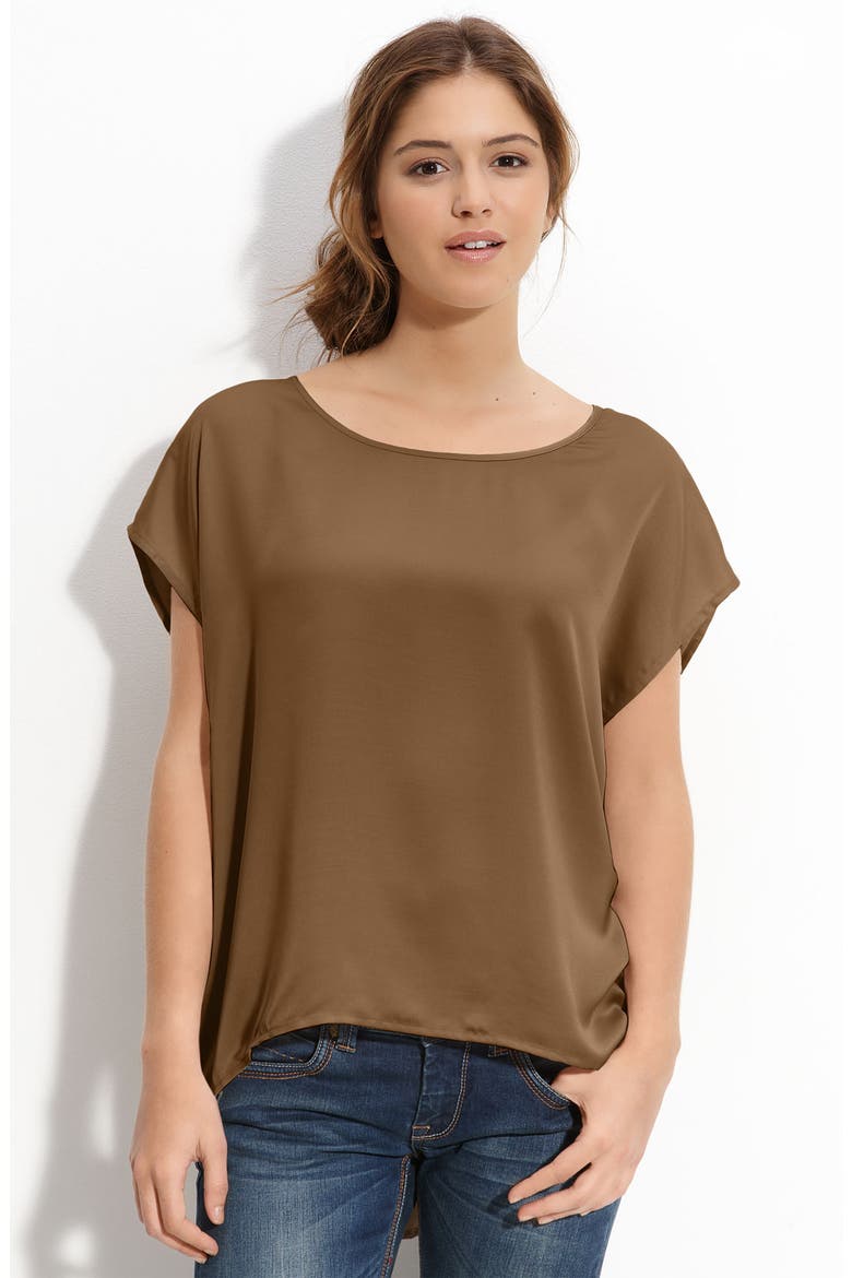 Frenchi® Oversized Shimmer Tee, Main, color, TAN- DALE