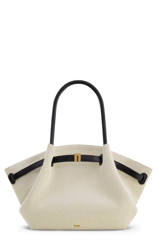 JW PEI Medium Hana Faux Leather Tote in Black/canvas at Nordstrom