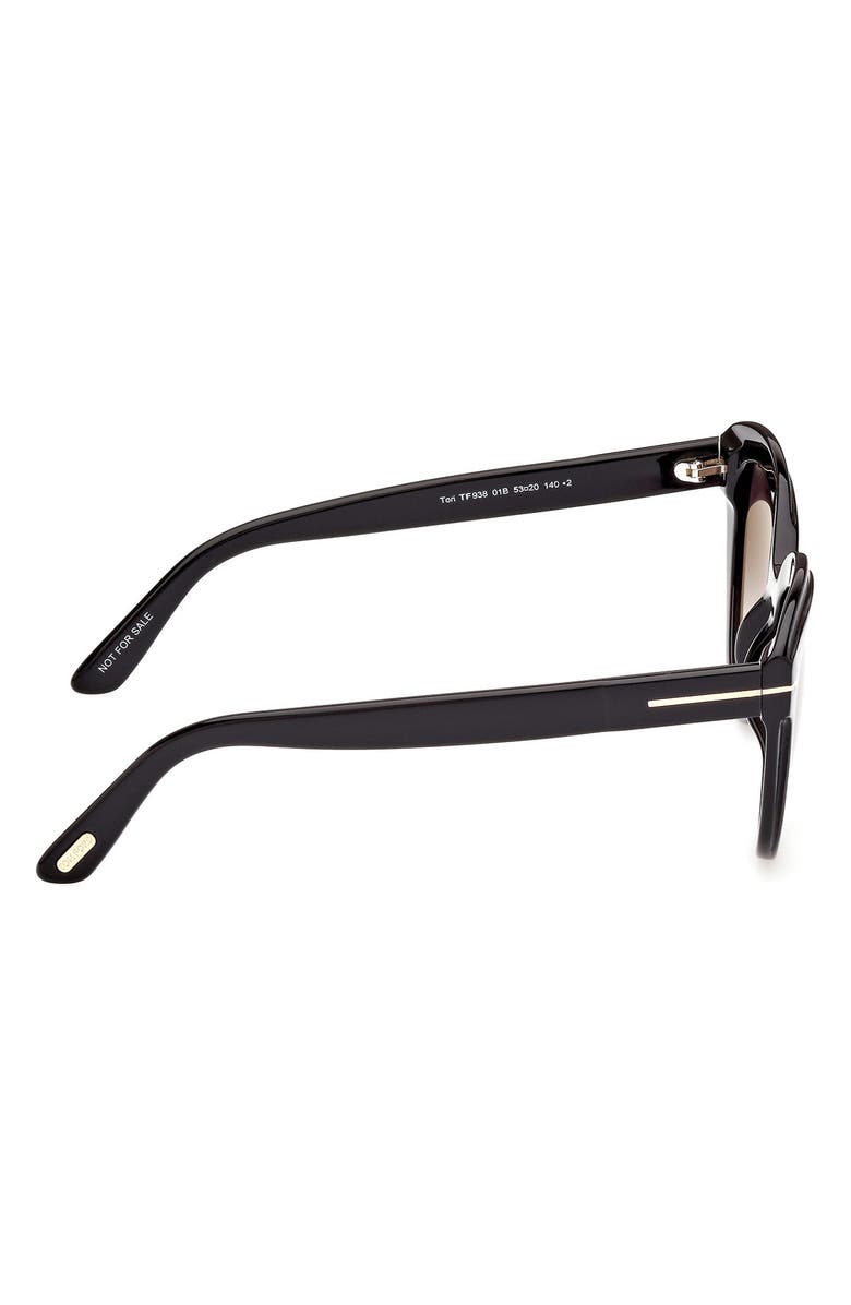 TOM FORD Tori 53mm Cat Eye Sunglasses, Alternate, color, Sblk/Smkg
