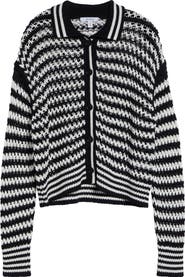 Max Mara Tipped Stripe Cotton Cardigan