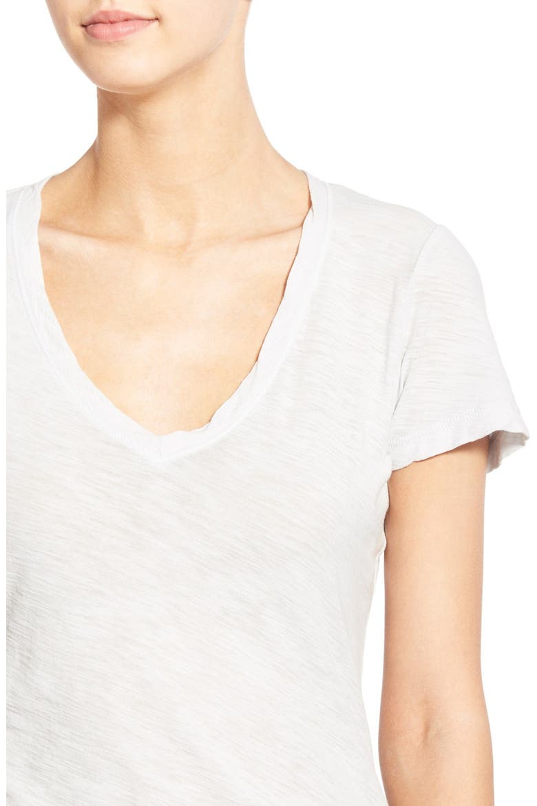 Slub Cotton V-Neck Tee, Alternate, color, POWDER