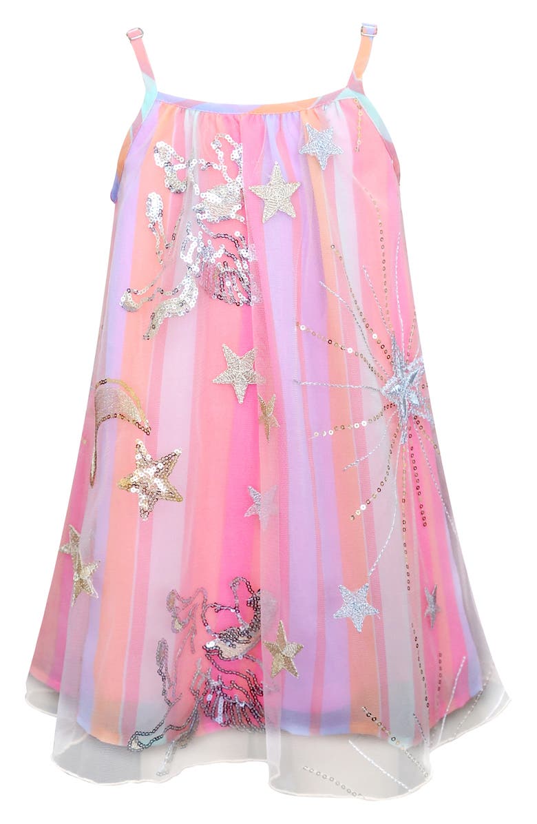 Baby Sara Kids' Mesh Overlay Dress, Main, color, 