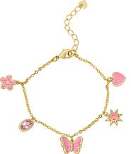 Lily Nily Kids' Enamel & Cubic Zirconia Charm Bracelet