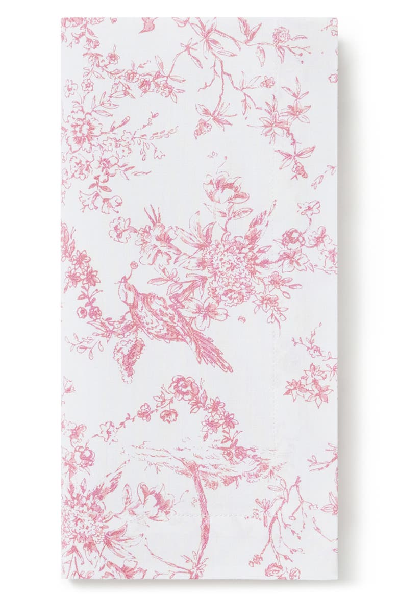 Timeless Toile Set of 4 Twill Napkins, Alternate, color, PINK