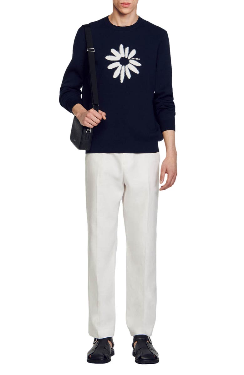 SANDRO Fuzzy Flower Sweater, Alternate, color, 